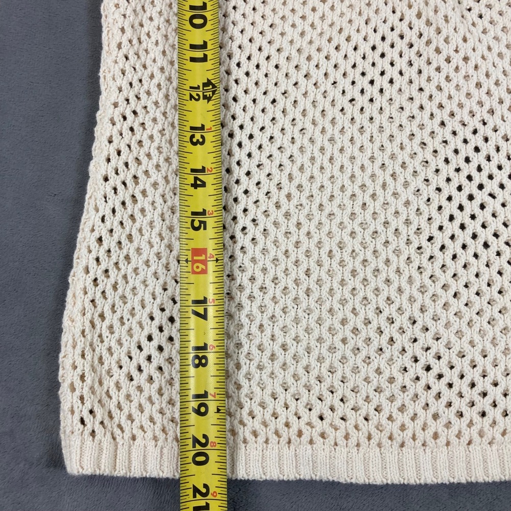 LAGENCE Cream Open Knit Crochet Camisole Tank Top Small Ivory Cotton Blend - Picture 6 of 7